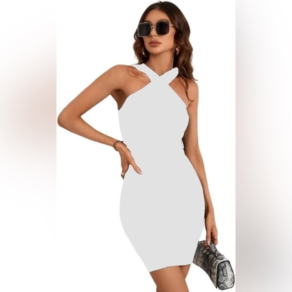 Tobi White Halter Mini Dress Size S